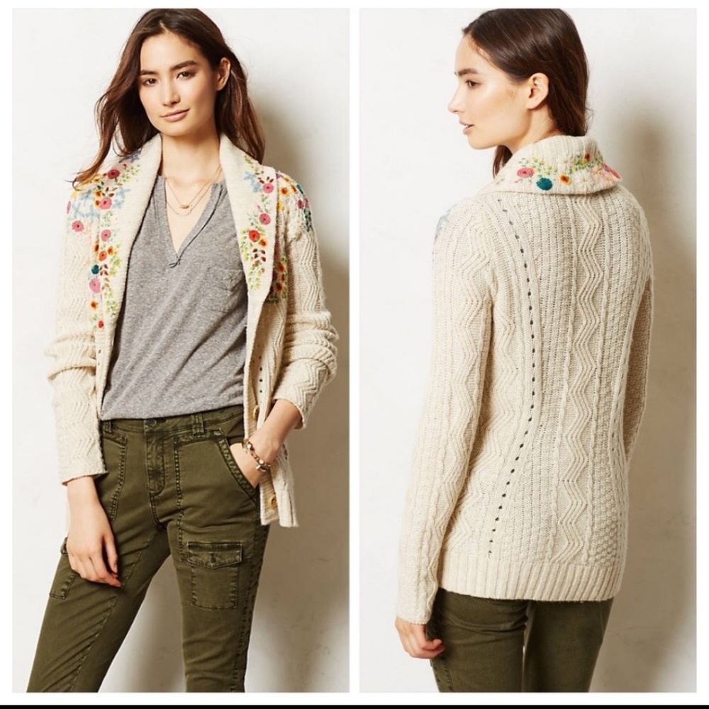 ISO. Anthropologie a rose is a rose cardigan. SzL - Picture 3 of 5